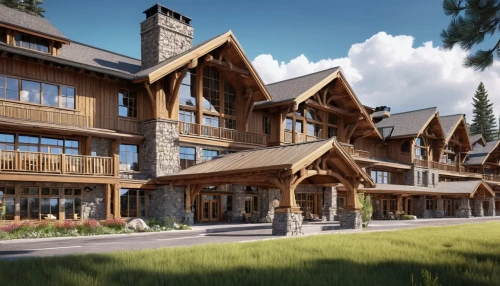 ski resort,alpine style,ski facility,timber framed building,log home,chalet,timber house,ski station,eco hotel,lodge,alpine village,eco-construction,wooden construction,log cabin,vail,house in the mountains,whistler,wooden beams,chalets,alpine meadows,Photography,General,Realistic