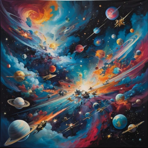 space art,galaxy collision,space,orbital,universe,solar system,planets,outer space,astronomical,galaxy,astronomers,cosmos,the universe,astro,space voyage,supernova,deep space,nebula 3,scene cosmic,oil painting on canvas,Illustration,Realistic Fantasy,Realistic Fantasy 24