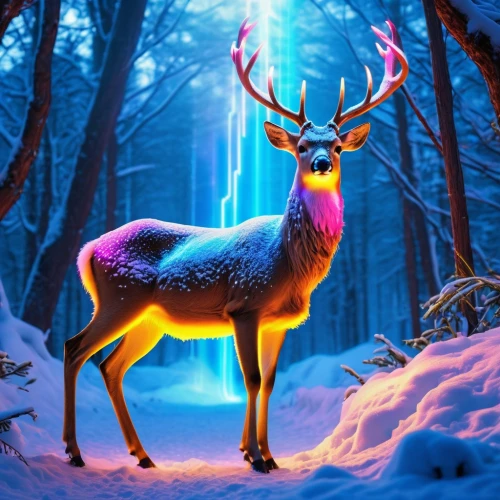 glowing antlers,winter deer,christmas deer,raindeer,european deer,reindeer,rudolph,deer illustration,reindeer from santa claus,christmas banner,rudolf,reindeer polar,deer,christmas snowy background,male deer,pere davids deer,christmasbackground,gold deer,santa claus with reindeer,sleigh with reindeer,Photography,General,Realistic
