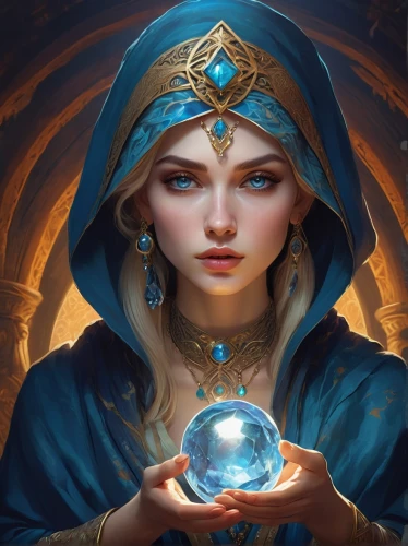 crystal ball,crystal ball-photography,blue enchantress,sorceress,fortune teller,ball fortune tellers,fantasy portrait,divination,fantasy art,mystical portrait of a girl,amulet,zodiac sign libra,mage,magic grimoire,triquetra,libra,fantasy picture,priestess,crystal egg,fortune telling,Conceptual Art,Fantasy,Fantasy 17