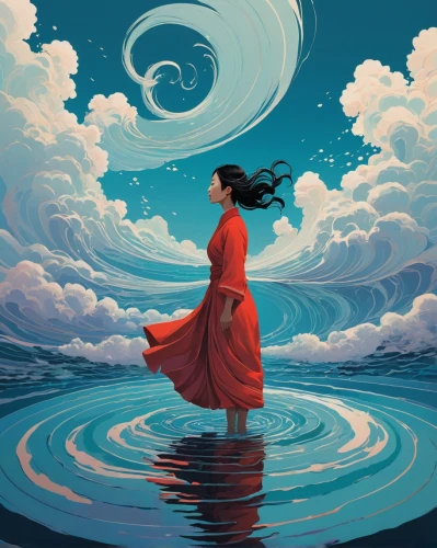 the wind from the sea,adrift,wind wave,the zodiac sign pisces,the endless sea,swirling,ocean,japanese waves,currents,ocean waves,little girl in wind,exploration of the sea,whirlpool,horoscope pisces,floating,tide,water waves,water lotus,float,the sea maid,Illustration,Vector,Vector 05