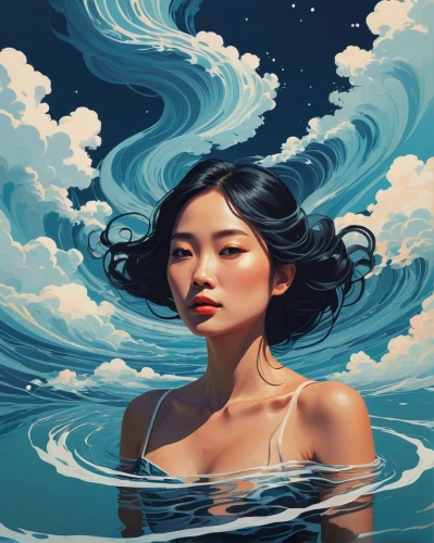 japanese waves,ocean waves,the wind from the sea,ocean,japanese wave,wind wave,water waves,tidal wave,siren,rogue wave,sea,ocean blue,submerged,sea breeze,waves,world digital painting,mermaid background,the sea maid,water lotus,ocean background,Illustration,Vector,Vector 05