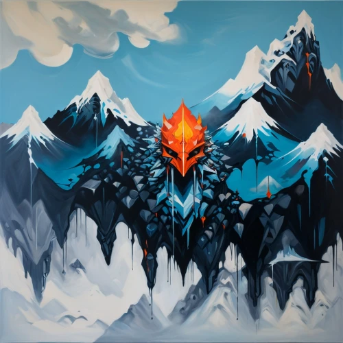 snowy peaks,northrend,snow mountains,mountains,5 dragon peak,snow mountain,fire mountain,winter background,the spirit of the mountains,thermokarst,snowy mountains,ice castle,mountain peak,mountains snow,low poly,painted dragon,moraine,high mountains,mountain,autumn mountains,Illustration,Realistic Fantasy,Realistic Fantasy 24