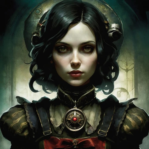gothic portrait,queen of hearts,gothic woman,vampire woman,fantasy portrait,vampire lady,the enchantress,mystical portrait of a girl,priestess,sorceress,fantasy art,heroic fantasy,fable,swordswoman,seven sorrows,psychic vampire,gothic,snow white,game illustration,gothic style,Illustration,Abstract Fantasy,Abstract Fantasy 18