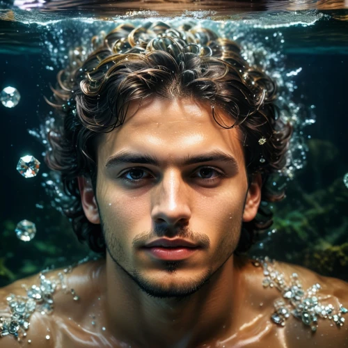 photo session in the aquatic studio,the man in the water,merman,under the water,underwater background,poseidon,poseidon god face,submerged,merfolk,aquaman,underwater,aquanaut,under water,swimmer,in water,photoshoot with water,submersible,submerge,sea god,alex andersee,Photography,General,Fantasy