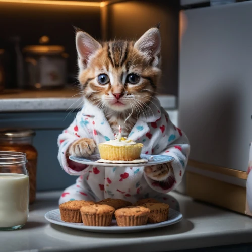 ginger kitten,muffins,tea party cat,cute cat,muffin cups,ginger cat,red tabby,tabby kitten,cat drinking tea,cup cake,kitten,cupcake,autumn cupcake,little cake,cat coffee,cat image,cup cakes,american shorthair,domestic cat,baby playing with food,Photography,General,Natural