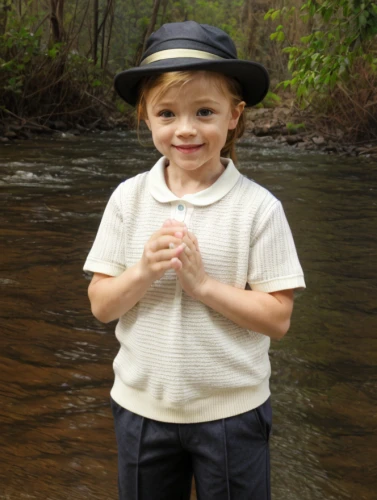 baby & toddler clothing,the blonde in the river,stetson,fly fishing,girl wearing hat,child model,children's photo shoot,river cooter,gold foil men's hat,girl on the river,child portrait,fedora,children's christmas photo shoot,first communion,boy's hats,trout breeding,panama hat,hushpuppy,photos of children,cloche hat