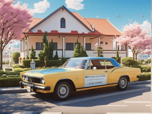 flower car,yellow car,japanese sakura background,simca,volkswagen 181,malasada,yellow taxi,volvo amazon,retro car,volvo 164,daf daffodil,mercedes 180,mercedes-benz 200,volvo 66,mercedes 300,renault 8,renault 6,retro vehicle,honda s800,mercedes 500k,Photography,General,Realistic