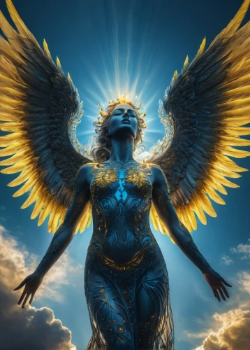 archangel,garuda,the archangel,angelology,black angel,harpy,angel wing,fire angel,uriel,divine healing energy,dark blue and gold,angel wings,blue and gold macaw,angels of the apocalypse,dark angel,goddess of justice,angel head,business angel,guardian angel,mythological,Photography,General,Fantasy