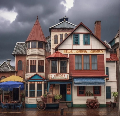 wooden houses,crooked house,victorian house,punta arenas,fishermans wharf,disneyland park,bar harbor,victorian,provincetown,beautiful buildings,icelandic houses,row houses,puerto varas,disneyland paris,the disneyland resort,half-timbered houses,townhouses,serial houses,old houses,mackinac island,Photography,General,Realistic