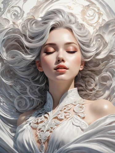 white rose snow queen,the snow queen,fantasy portrait,the sleeping rose,moonflower,mystical portrait of a girl,fantasy art,white lady,sleeping rose,baroque angel,eternal snow,white silk,fantasy picture,white rose,white beauty,ice queen,white feather,beach moonflower,the wind from the sea,white bird,Photography,General,Fantasy