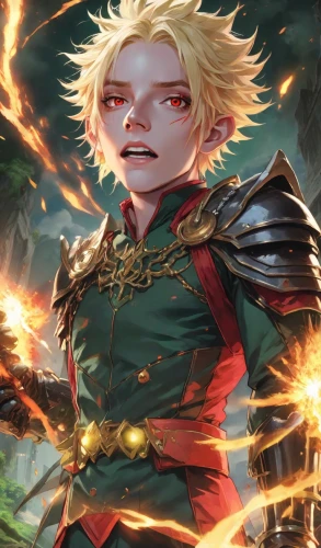 flame spirit,leo,fire siren,fire background,male elf,fire angel,blood maple,nero,fire poker flower,burning hair,fire lily,burning earth,forest king lion,dragon slayer,darjeeling,etna,fiery,cg artwork,pillar of fire,explosion,Digital Art,Anime