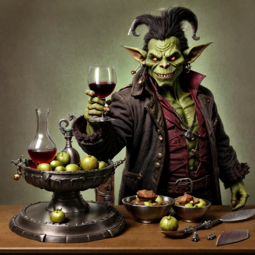 absinthe,halloween frankenstein,waiting staff,bartender,goblin,dark mood food,tabletop game,gnome and roulette table,winemaker,candlemaker,apothecary,tabletop photography,tableware,barman,watchmaker,waiter,vichyssoise,appletini,goblet,guacamole