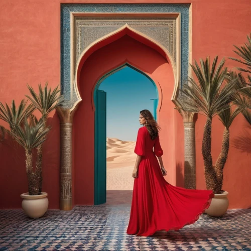 morocco,marrakesh,marrakech,tunisia,red cape,orientalism,arabic background,arabian,riad,abaya,moroccan pattern,rem in arabian nights,on a red background,lady in red,doorway,moorish,red background,united arab emirates,red tunic,djerba,Photography,General,Natural