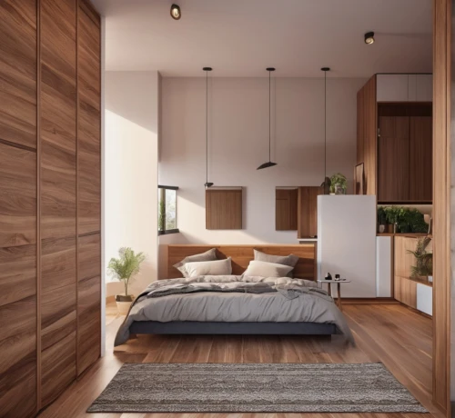 modern room,room divider,modern decor,bedroom,interior modern design,contemporary decor,shared apartment,3d rendering,smart home,home interior,render,wooden wall,wood flooring,apartment,an apartment,guest room,hardwood floors,laminated wood,wood floor,sleeping room,Photography,General,Realistic