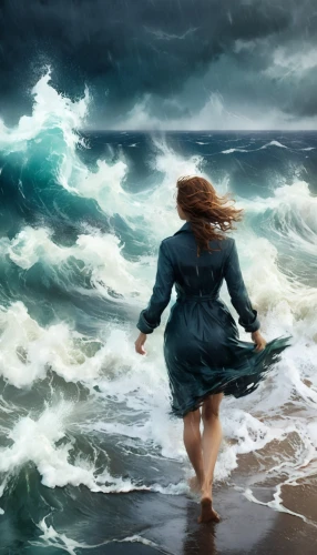 the wind from the sea,sea storm,photo manipulation,wind wave,stormy sea,little girl in wind,rogue wave,photoshop manipulation,the sea maid,photomanipulation,world digital painting,digital compositing,image manipulation,tidal wave,ocean waves,churning,the endless sea,maelstrom,storm surge,adrift,Conceptual Art,Fantasy,Fantasy 02