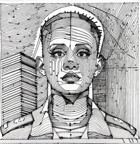 comic halftone woman,pen drawing,head woman,pencil art,cd cover,wireframe graphics,ballpoint pen,wireframe,cyborg,graph paper,pencil drawings,high-wire artist,monoline art,ballpoint,pencil and paper,novelist,african woman,pencils,black woman,graphite,Design Sketch,Design Sketch,None