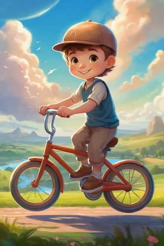 bicycle,bicycling,bicycle riding,bicycle ride,cycling,kids illustration,biking,cyclist,bike kids,game illustration,bicycle mechanic,tricycle,children's background,bicycle part,bike ride,artistic cycling,cute cartoon character,cute cartoon image,bike riding,bike,Illustration,Realistic Fantasy,Realistic Fantasy 01