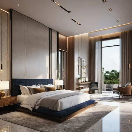 modern room,modern decor,interior modern design,room divider,luxury home interior,contemporary decor,sleeping room,great room,bedroom,3d rendering,gold wall,render,interior design,luxury property,interior decoration,guest room,modern style,penthouse apartment,bedroom window,luxurious