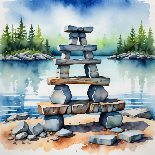 stacked rocks,stacked stones,stacking stones,stack of stones,rock stacking,stacked rock,cairn,rock balancing,rock cairn,stone balancing,watercolor background,zen stones,standing stones,sea stack,background with stones,watercolor pine tree,massage stones,stone pyramid,stack of books,stone pagoda,Illustration,Paper based,Paper Based 25