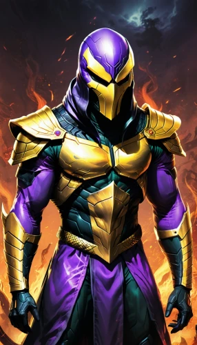 purple and gold,iron mask hero,kryptarum-the bumble bee,thanos,gold and purple,shredder,scarab,monsoon banner,twitch icon,dodge warlock,dark blue and gold,doctor doom,thanos infinity war,the archangel,archangel,wall,alien warrior,scarabs,paladin,knight armor,Conceptual Art,Fantasy,Fantasy 02