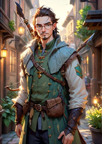 male elf,merchant,fantasy portrait,robin hood,bard,konstantin bow,apothecary,male character,dane axe,cg artwork,gardener,the wanderer,adventurer,rowan,park ranger,kentaur,gabriel,green jacket,librarian,vidraru,Anime,Anime,Cartoon