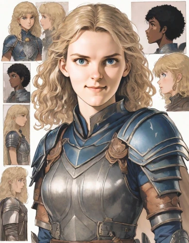 joan of arc,mariawald,female warrior,head woman,veronica,she,cuirass,sterntaler,her,balalaika,male elf,eufiliya,vexiernelke,jean button,silphie,alania,paladin,breastplate,the girl's face,bokah,Digital Art,Character Design