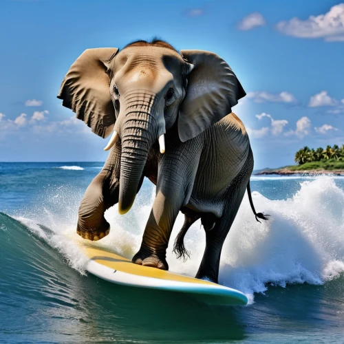 elephant ride,african elephant,elephantine,circus elephant,indian elephant,surfing,stand up paddle surfing,african bush elephant,asian elephant,elephant,mahout,pachyderm,surfboat,african elephants,blue elephant,surfboard,water ski,tropical animals,travel insurance,cartoon elephants,Photography,General,Realistic