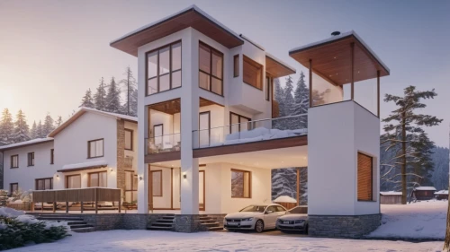 winter house,cubic house,modern house,snow roof,timber house,snowhotel,inverted cottage,snow house,3d rendering,frame house,cube stilt houses,modern architecture,wooden house,house in mountains,two story house,house in the mountains,eco-construction,residential house,avalanche protection,chalet,Photography,General,Realistic