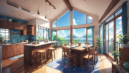 kitchen design,modern kitchen,big kitchen,kitchen interior,wooden windows,modern kitchen interior,kitchen,loft,tile kitchen,sky apartment,the cabin in the mountains,breakfast room,vintage kitchen,kitchen remodel,beautiful home,penthouse apartment,3d rendering,house in the mountains,the kitchen,wood window,Anime,Anime,Realistic