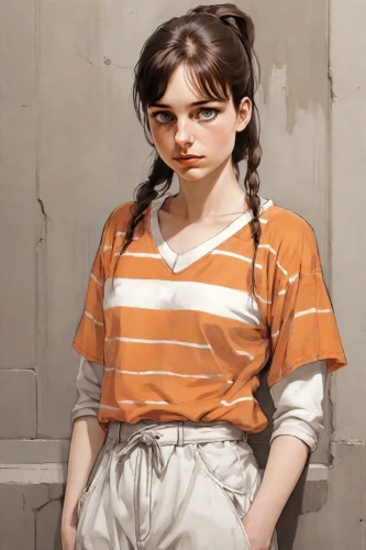 clementine,prisoner,portrait of a girl,girl with cloth,lilian gish - female,girl in cloth,digital painting,girl in a historic way,portrait background,girl portrait,chainlink,world digital painting,girl sitting,child portrait,girl with cereal bowl,eleven,lori,girl in t-shirt,child girl,girl in a long,Digital Art,Comic