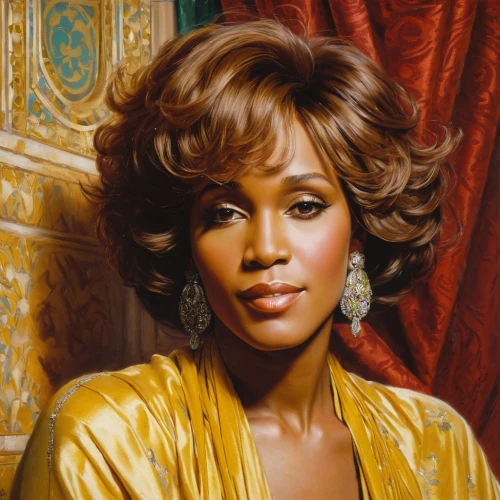 ester williams-hollywood,farrah fawcett,african american woman,ann margarett-hollywood,sigourney weave,lily of the nile,jazz singer,70's icon,portrait of christi,official portrait,kerry,afro-american,cameroon,queen bee,vintage art,pretty woman,60's icon,oil on canvas,brown sugar,afro american,Art,Classical Oil Painting,Classical Oil Painting 42