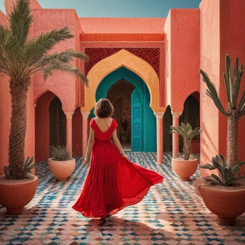 morocco,marrakesh,marrakech,djerba,tunisia,moroccan pattern,riad,oman,dhabi,girl in a long dress,red gown,dubai,lady in red,arabian,rajasthan,majorelle blue,omani,bazaar,man in red dress,on a red background