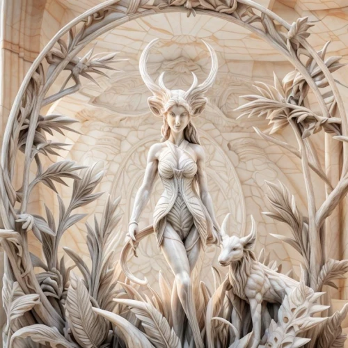 wood carving,wood art,carved wood,paper art,faun,wood angels,dryad,carved wall,wood elf,wall decoration,fantasy art,antler,fae,made of wood,decorative art,wall panel,art nouveau,trioceros,wall painting,bodypainting