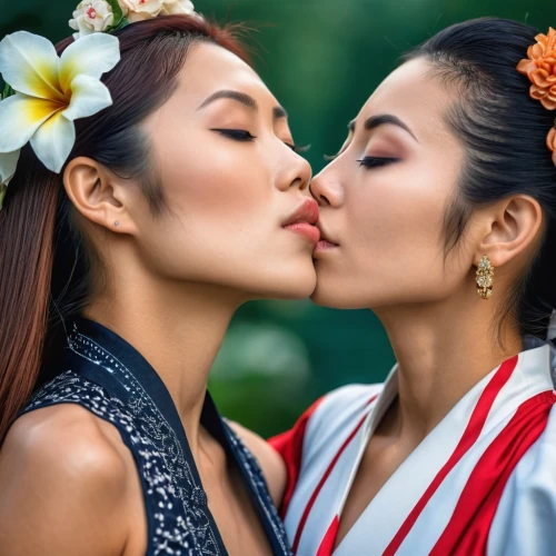 kiss flowers,girl kiss,muah,asian culture,kissing,cheek kissing,making out,indonesian women,smooch,miss vietnam,vintage asian,kiss,floral greeting,kisses,vietnamese,romantic portrait,mother kiss,pre-wedding photo shoot,lei,two girls,Photography,General,Realistic