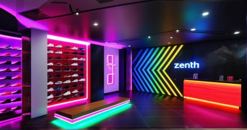shoe store,zenith,wine bottle range,wine cellar,shoe cabinet,neon cocktails,store front,storefront,walk-in closet,nightclub,candy store,wine bar,neon candies,wine boxes,music store,neon drinks,store,retail,liquor bar,candy shop,Photography,General,Realistic