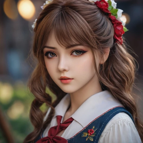 japanese doll,realdoll,hanbok,romantic look,japanese kawaii,beautiful girl with flowers,victorian lady,vintage girl,female doll,vintage doll,fairy tale character,romantic portrait,harajuku,sakura blossom,country dress,the japanese doll,japanese woman,doll paola reina,sakura flower,artist doll,Photography,General,Fantasy