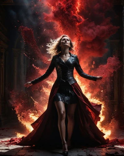 scarlet witch,dance of death,the conflagration,fire angel,dark angel,inferno,flickering flame,pillar of fire,conflagration,tour to the sirens,combustion,heaven and hell,fire background,sorceress,lucifer,evil woman,fire siren,bloodstream,apocalyptic,angels of the apocalypse,Photography,General,Fantasy