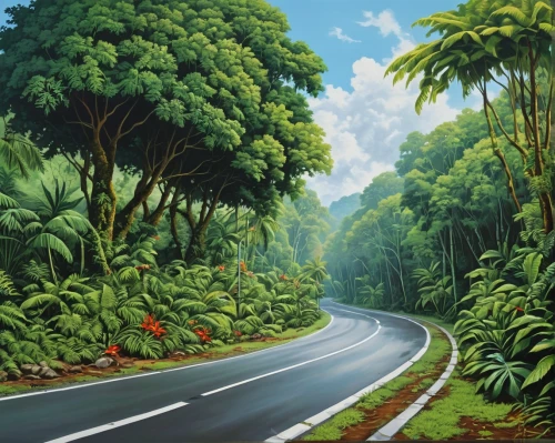 forest road,tropical and subtropical coniferous forests,mountain road,road,coastal road,the road,tropical jungle,palm forest,kerala,country road,rainforest,forest landscape,palmtrees,artocarpus,roads,landscape background,aaa,racing road,rain forest,the road to the sea,Conceptual Art,Daily,Daily 04