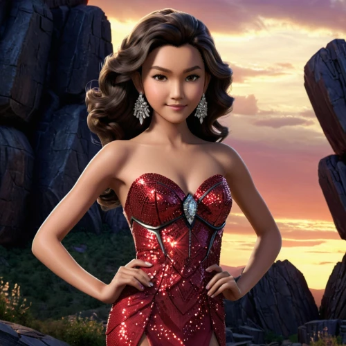 red gown,mulan,miss vietnam,scarlet witch,tiana,wanda,girl in red dress,strapless dress,man in red dress,shanghai disney,disney character,rapunzel,kim,katniss,asian woman,lady in red,in red dress,moana,miss universe,xiangwei,Photography,General,Cinematic