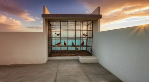 block balcony,lifeguard tower,patio,roof terrace,sky apartment,window with sea view,dunes house,window with shutters,glass wall,courtyard,glass tiles,inside courtyard,bird cage,the observation deck,glass window,observation deck,glass panes,lattice window,balcony,lattice windows
