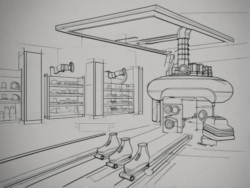 industrial tubes,subway system,industrial robot,industrial plant,mono-line line art,industrial design,elevated railway,industrial,camera illustration,sci fi surgery room,trolley,mri machine,industry 4,trolley train,pharmacy,pipes,shelves,engine room,pipe work,electric train,Design Sketch,Design Sketch,Blueprint