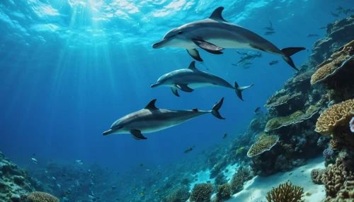 common dolphins,sea animals,sea life underwater,oceanic dolphins,dolphins in water,coral reef fish,school of fish,marine life,underwater world,duiker island,coral reefs,underwater landscape,underwater background,aquatic animals,bottlenose dolphins,great barrier reef,marine diversity,dolphin fish,ocean underwater,dolphins,Photography,General,Realistic