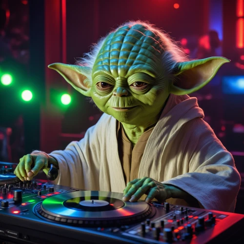 disc jockey,dj,disk jockey,yoda,mixing engineer,dj equipament,dj party,jedi,cdj,audio engineer,electronic music,force,deejay,jeep dj,cdj2000,starwars,luke skywalker,sound desk,star wars,hi-fi,Photography,General,Realistic