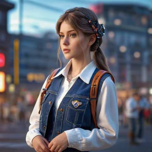 girl in overalls,overalls,maya,retro girl,jean jacket,vanessa (butterfly),the girl at the station,waitress,pubg mascot,katniss,school uniform,nurse uniform,girl in a historic way,a uniform,nora,female nurse,girl with bread-and-butter,oktoberfest background,girl with gun,headset profile,Photography,General,Sci-Fi