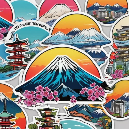 japanese icons,japan pattern,fuji,stickers,japan,japanese background,japanese mountains,japan landscape,japanese floral background,fuji mountain,clipart sticker,mount fuji,japanese patterns,japanese labels,japanese wave,japanese alps,kawaii animal patches,japanese wave paper,beautiful japan,kawaii patches,Unique,Design,Sticker