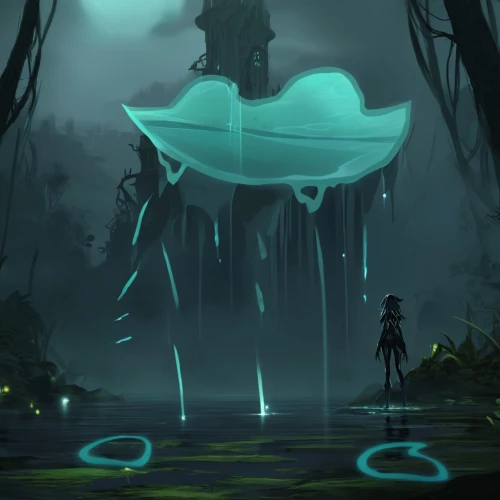 bioluminescence,water-the sword lily,transistor,surface lure,water lotus,underwater background,monsoon banner,haunted forest,game illustration,concept art,fairy stand,fairy lanterns,underground lake,lantern,nuphar,neon ghosts,encounter,water nymph,fantasia,rusalka,Conceptual Art,Fantasy,Fantasy 02