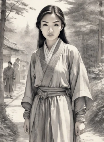 hanbok,japanese woman,geisha girl,korean history,korean culture,oriental girl,geisha,japanese art,yi sun sin,asian woman,chinese art,kimchijeon,korean folk village,girl in a historic way,hanok,oriental painting,panokseon,girl in cloth,choi kwang-do,motsunabe,Digital Art,Pencil Sketch