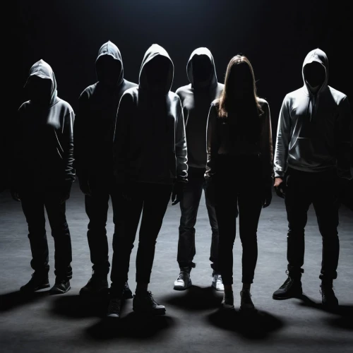 graduate silhouettes,mannequin silhouettes,faceless,silhouettes,assassins,anonymous,hip-hop dance,money heist,group of people,troupe,women silhouettes,individuals,hooded man,halloween silhouettes,revolt,seven citizens of the country,balaclava,darknet,ninjas,in the shadows,Photography,General,Realistic