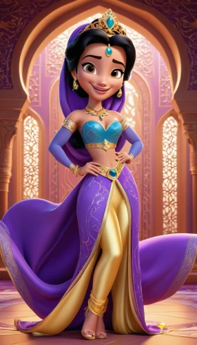 aladha,aladin,princess sofia,jasmine,tiana,princess anna,aladdin,disney character,rapunzel,pocahontas,elsa,mulan,cinderella,oriental princess,radha,princess,fairy tale character,queen s,miss circassian,arabian,Unique,3D,3D Character